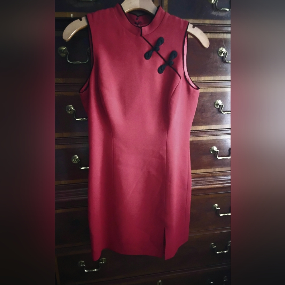 bebe Red Sleeveless Midi Dress